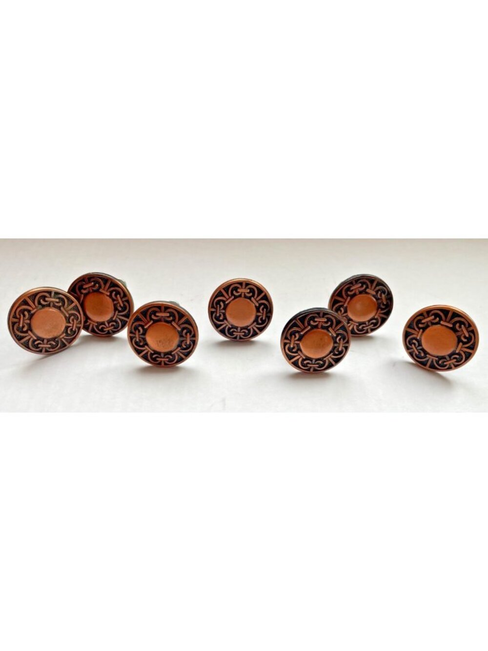 7 Vintage Style Amerock Drawer Pulls Copper Tone & Black Ornate Cabinet Knobs